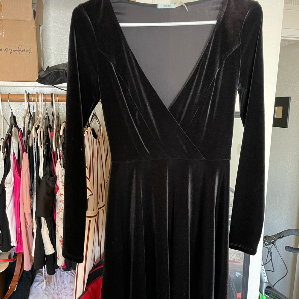 Kimchi Blue black velvet dress